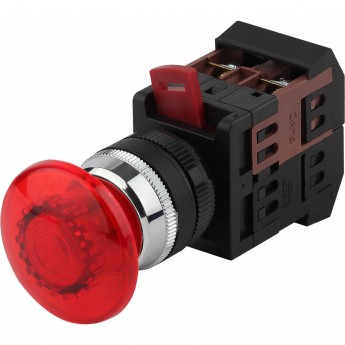 Кнопка ЭРА AEA-22 Грибок d22мм 1з+1р BBG30-AEA-K04E красная