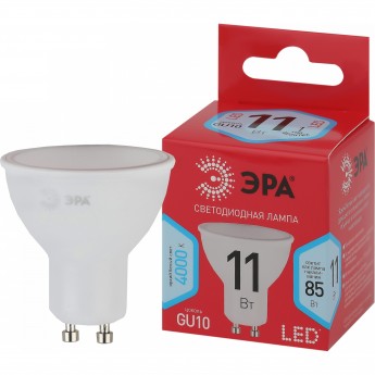 Лампа светодиодная ЭРА RED LINE LED MR16-11W-840-GU10 R 11Вт MR16 софит 4000К нейтр. бел. GU10 Б0050693